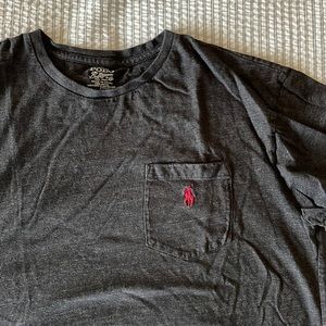 Ralph Lauren Short Sleeve Tee in Medium - Heather Gray/ Dark Gray/ Blackish